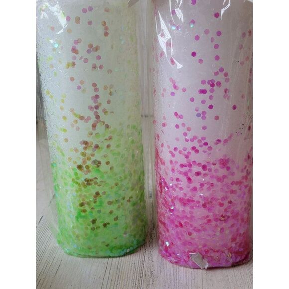 DW home fallen star unscented candle set pink green glitter figure - Picture 8 of 9